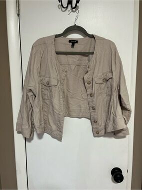 torrid Light Taupe Cropped Jean Jacket
